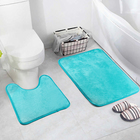 Набор ковриков для ванной и туалета Доляна «Мини», 2 шт: 40×40, 40×60 см, цвет морской волны - Фото 1