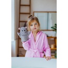 Мочалка варежка детская Доляна «Бегемотик», для купания, 21 см - Фото 4