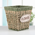 Кашпо плетёное "Цветы", цвет зелёно-коричневый - Фото 1