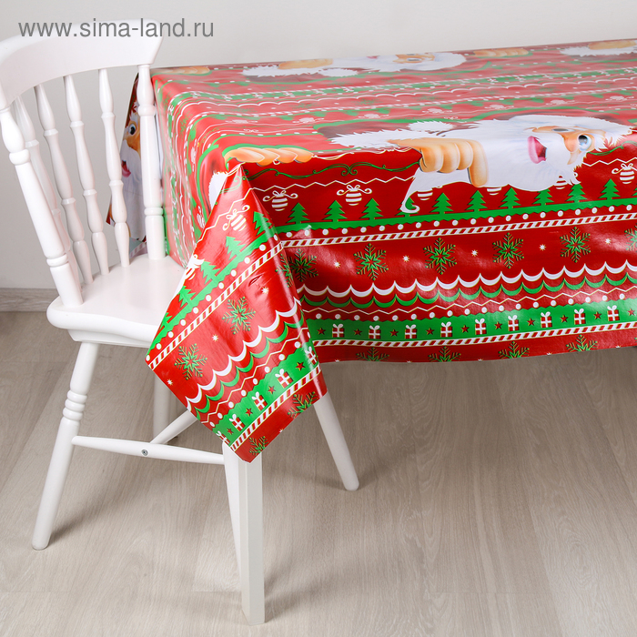 Клеёнка на стол на нетканой основе «Новый год», ширина 137 см, рулон 30 м - Фото 1