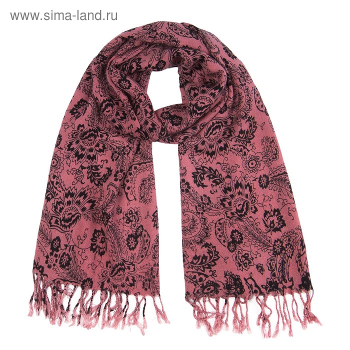 Палантин женский шерстяной P2576_2-8 цвет розовый, р-р 70х175 - Фото 1