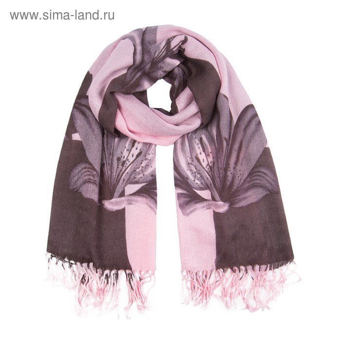 Палантин женский шерстяной P2576_5-11 цвет розовый, р-р 70х175 - Фото 1