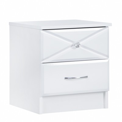 Тумба прикроватная Севиль МДФ, Белый/Белый глянец