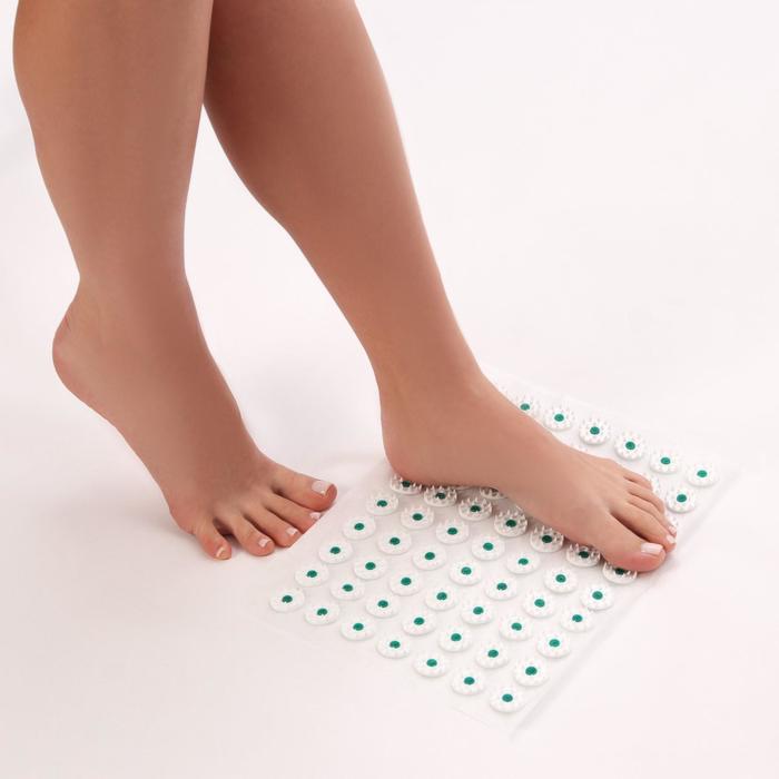 Аппликатор - коврик, 26 × 56 см, 144 модуля, цвет белый/зелёный - Фото 1
