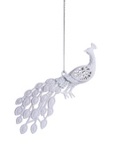 Ёлочные игрушки 2 шт. «Зимнее волшебство. Павлин» пластик, 5.5×16 см, белый - Фото 4