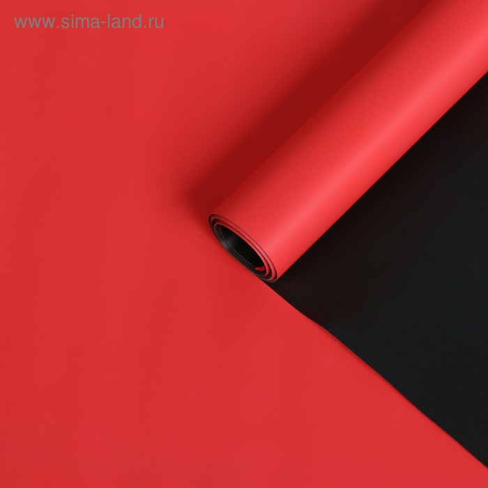 Пленка для цветов "Полибумага", матовая, черный-красный, 0,6 х 5 м - Фото 1