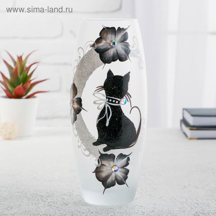 Ваза стекло «Кошка 5», 1.7 л, d=7.5 см 10×26 см, стекло - Фото 1