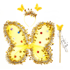 Карнавальный набор «Бабочка», 3 предмета: крылья, ободок, жезл, цвет золотой - Фото 4