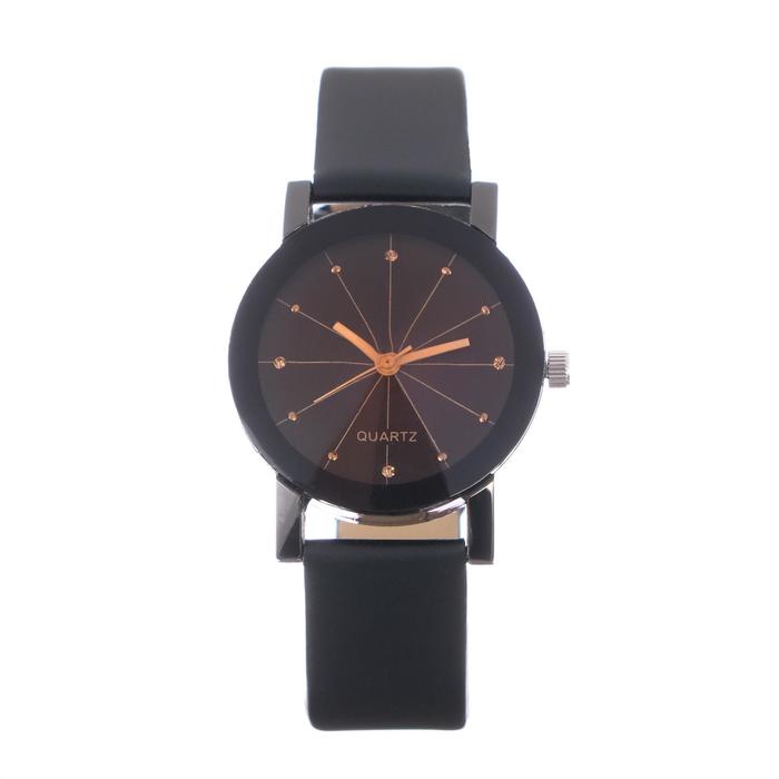 Часы наручные женские «Грань», кварцевые, d=3.1 см, чёрные - Фото 1