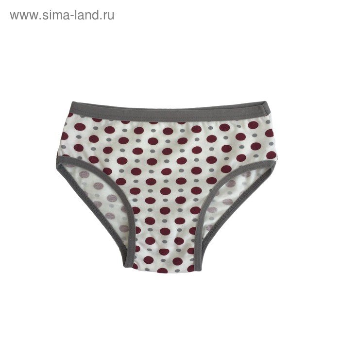 Трусы для девочки, цвет крем-бордо/горох, рост 110-116 см (4) - Фото 1
