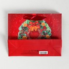 Пакет ламинированный горизонтальный «Новогодний венок», S 5.5 × 15 × 12 см - Фото 3
