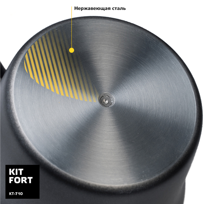 Капучинатор Kitfort KT-710, индукционный, 600 Вт, 0.73 л, алюминиевый сплав чаши, чёрный - фото 51344365