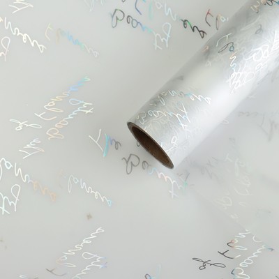 Пленка для цветов «Красота цветов», матовая, серебро, 58 см × 5 м