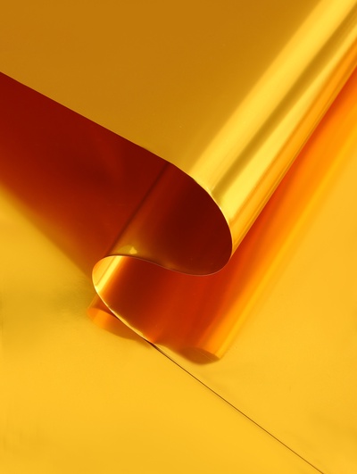 Пленка для цветов и букетов «Металл», золото, 58 см × 5 м