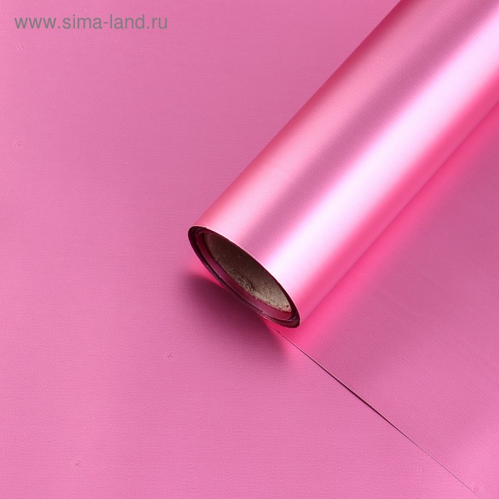 Пленка для цветов "Металл", розовый, 58 см х 5 м - Фото 1
