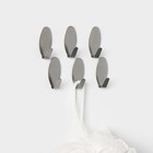 Крючки самоклеящиеся SAVANNA «Овал», 6 шт., металл, 3.3×1.5×1.5 см, хромированные - Фото 3