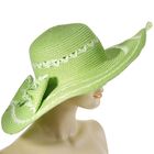 Шляпа пляжная "Меллита" с бантом, цвет зелёный, обхват головы 58 см, ширина полей 14 см - Фото 3