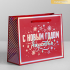 Пакет подарочный голография горизонтальный «С Новым Годом и Рождеством!», S 15 x 12 × 5,5 см   42057 - Фото 1