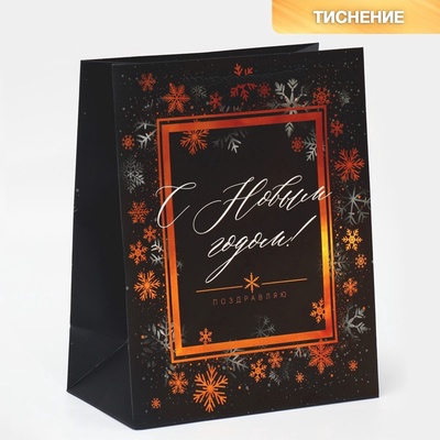 Пакет подарочный «Поздравляю С Новым годом!», 23 х 27 х 10 см