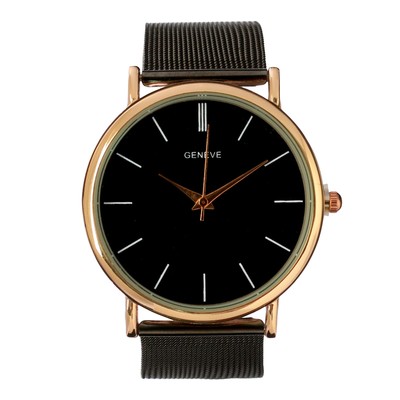 Часы наручные женские кварцевые "Ливато", d-3.7 см, черные