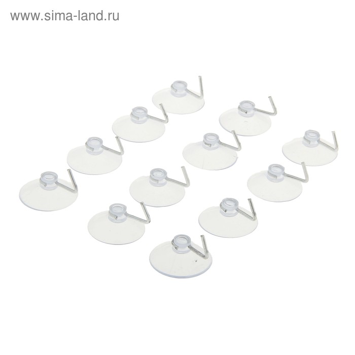 Крючок на вакуумной присоске «Классик», 12 шт, цвет прозрачный - Фото 1