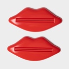 Набор выдавливателей для зубной пасты «Губы», 2 шт., 9.3×4.2 см, красный - Фото 3