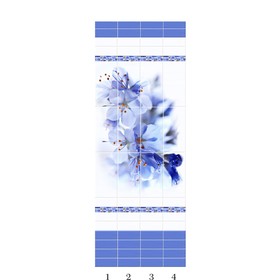 Панели ПВХ  PANDA 'Синий цветок' узор 01310 2700х250х8мм