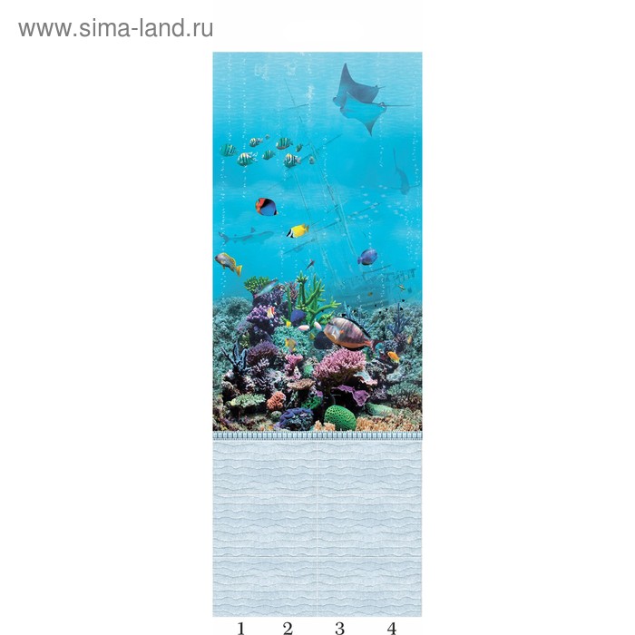 Панели ПВХ  PANDA "Подводный мир" (с плиткой) узор  03840 2700х250х8мм - Фото 1