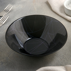 Салатник стеклянный «Линеа Блэк», 450 мл, d=16,2 см, упрочнённый, цвет чёрный - фото 8875914