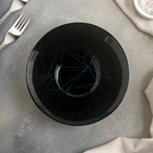 Салатник стеклянный «Линеа Блэк», 450 мл, d=16,2 см, упрочнённый, цвет чёрный - Фото 2