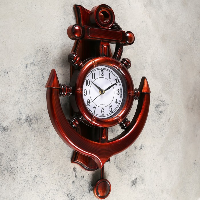 Часы настенные, серия: Море, "Каракка", с маятником, дискретный ход, 29 х 39 см - фото 1907036262