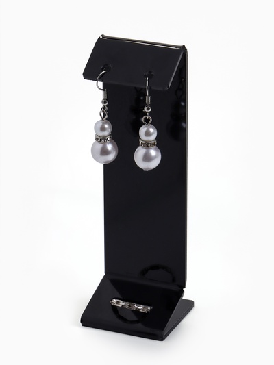 Подставка под серьги, кольцо, 4×4×13 см, 2 мм, чёрная