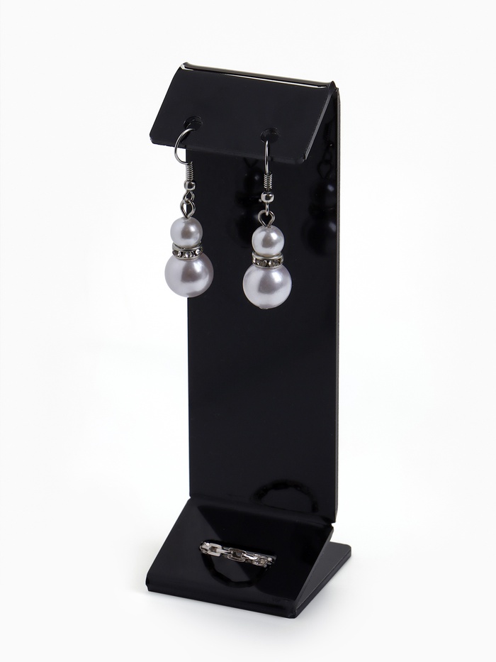 Подставка под серьги, кольцо, 4×4×13 см, 2 мм, чёрная - Фото 1