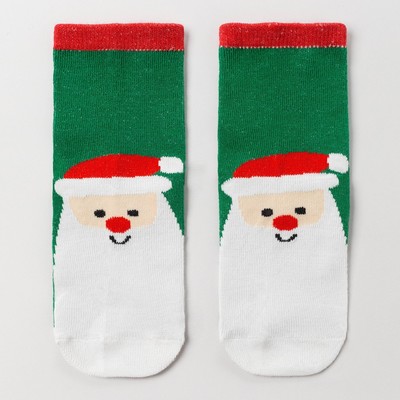 Носки детские новогодние «Мороз красный нос», зелёные, размер 18-20