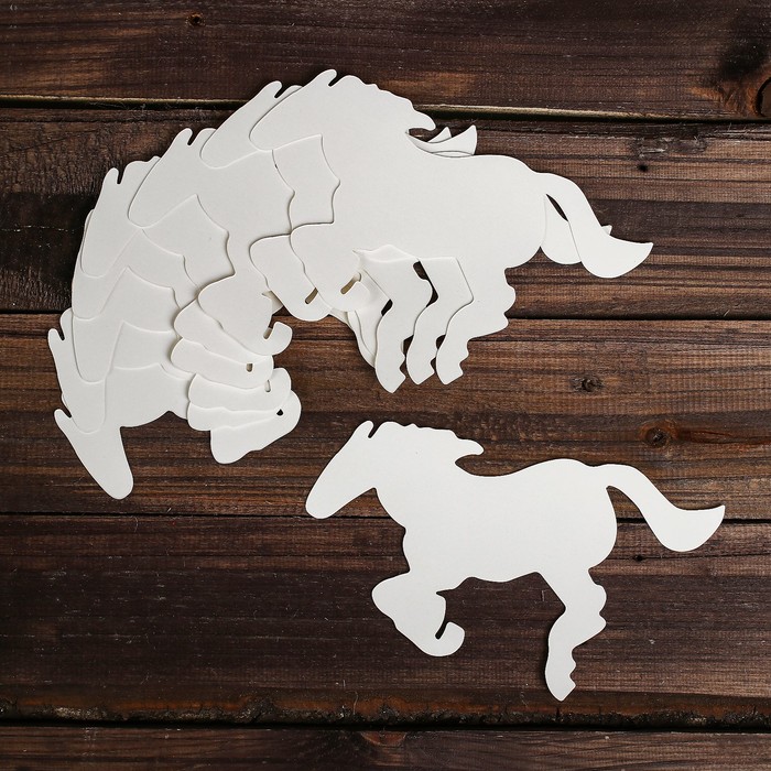 Набор картонных фигур «Лошадь», 10 шт., размер 1 шт: 20,5×11 см