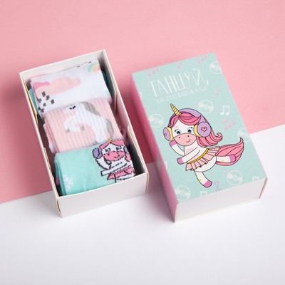 Набор носков для девочки KAFTAN «Единорог» 3 пары, р-р 16-18