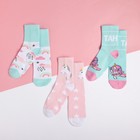 Набор носков для девочки KAFTAN «Единорог» 3 пары, р-р 16-18 - Фото 2