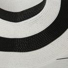 Шляпа пляжная "Лайма", цвет черно-белый, обхват головы 58 см, ширина полей 11 см - Фото 2