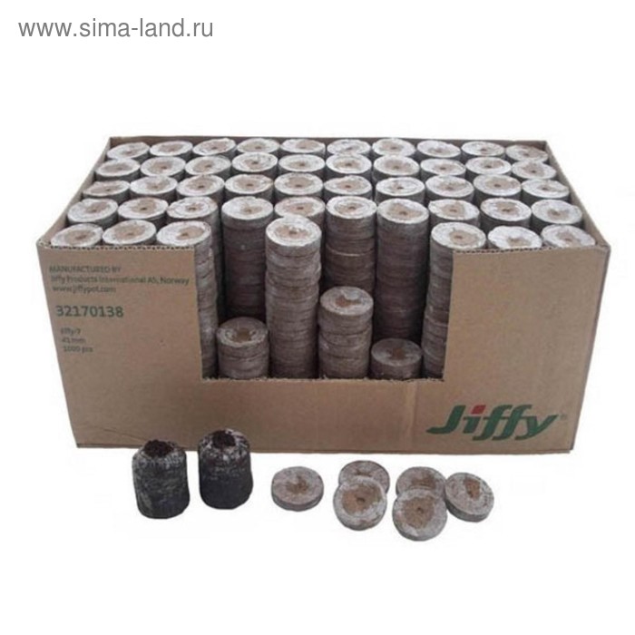 Торфяные таблетки Jiffy-7 ,  33 мм, в упаковке 2000 шт - Фото 1