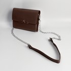 Ручка для сумки, с цепочками и карабинами, 120 × 1,8 см, цвет коричневый - Фото 5