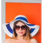 Шляпа пляжная "Лайма", цвет сине-белый, обхват головы 58 см, ширина полей 11 см - Фото 4