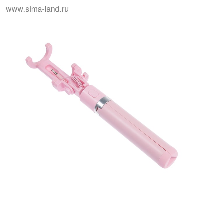 Монопод-тренога LuazON, проводной, раскладной, цвет розовый - Фото 1