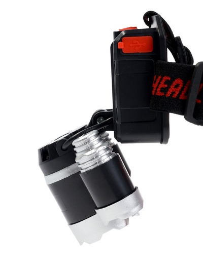 Фонарь налобный аккумуляторный "Мастер К", 10 Вт, 1200 мАч, 600 лм, 8 х 9 х 6 см