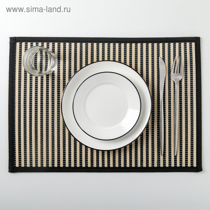 Салфетка сервировочная на стол «Кант», 45×30 см, цвет чёрный - Фото 1