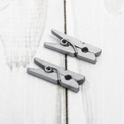 Прищепки декоративные в серебре, 50 шт., размер: 2,5 см - Фото 3