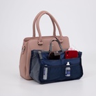 Косметичка-органайзер дорожная, на молниях, с ручками, карманами, синяя - Фото 4