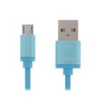 Кабель Nobby, micro USB - USB, 1 м, плоский, синий - Фото 1
