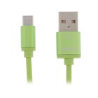 Кабель Nobby, micro USB - USB, 1 м, плоский, зеленый - Фото 1