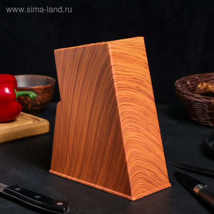 Подставка для ножей, 16×8×20 см, цвет коричневый - Фото 1