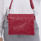 Сумка женская, 3 отдела на молнии, наружный карман, длинный ремень, цвет красный - Фото 4